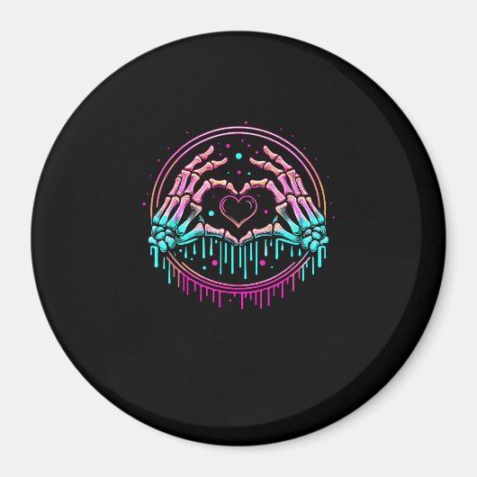 Hart Teken Skelet Hand - Spooky Skeleton Hallowe Magneet (Voorkant)