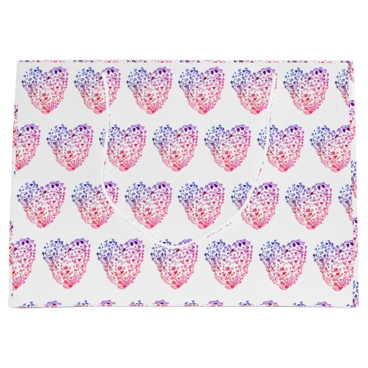 Hart Tekening Custom Gift Bag Groot Cadeauzakje (Voorkant)