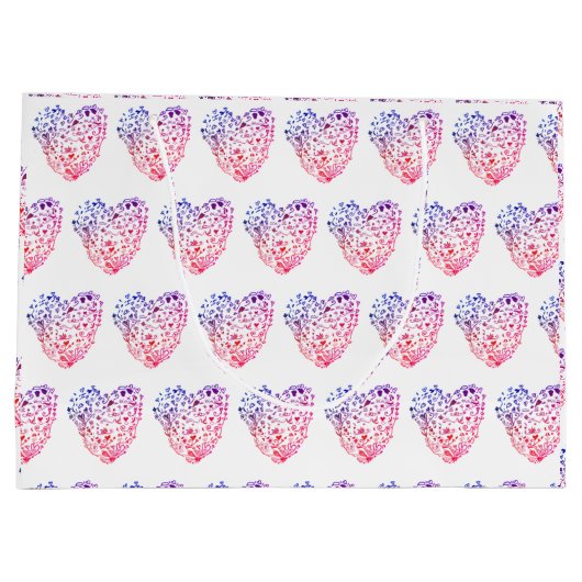 Hart Tekening Custom Gift Bag Groot Cadeauzakje (Achterkant)