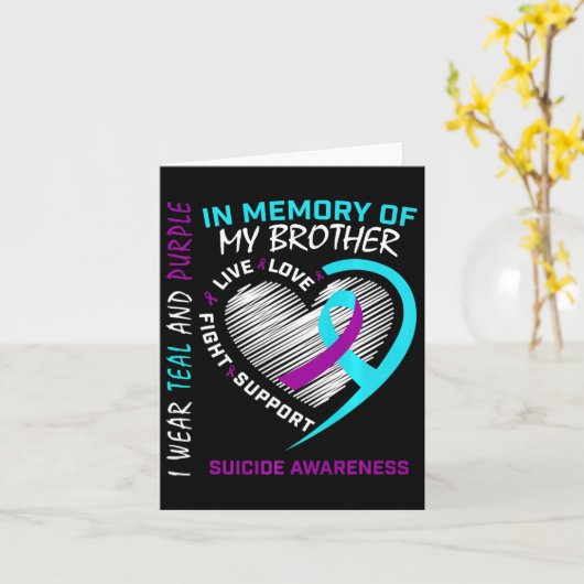 Hart Ter Herinnering Aan Mijn Broer Zelfmoordbewus Kaart (Gele Bloem)