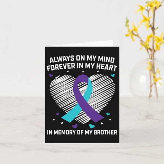 Hart Ter Herinnering Aan Mijn Broer Zelfmoordbewus Kaart (Gele Bloem)