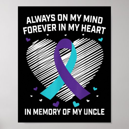 Hart Ter Herinnering Aan Mijn Oom Zelfmoordbewustz Poster (Voorkant)