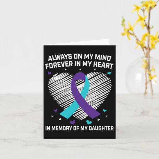 Hart ter nagedachtenis aan mijn dochter Suïcidebew Kaart (Gele Bloem)