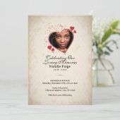 Hart thema aangepaste collage begrafenisprogramma kaart (Staand voorkant)