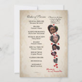 Hart thema aangepaste collage begrafenisprogramma kaart (Achterkant)