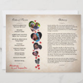 Hart thema beige grunge begrafenis sjabloon progra (Achterkant)