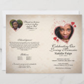 Hart thema beige grunge begrafenis sjabloon progra (Voorkant)