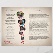 Hart thema beige grunge begrafenisprogramma flyer (Achterkant)