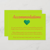 Hart-thema Hotel Wedding-accommodatie Informatiekaartje (Voorkant / Achterkant)