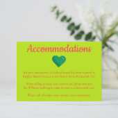 Hart-thema Hotel Wedding-accommodatie Informatiekaartje (Staand voorkant)