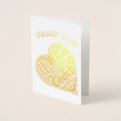 Hart Theme Netball Coach Dank je wel Goud Folie Kaarten (Voorkant)