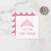 Hart Tiara Kroon Cadeaubijlagekaarten Notitiekaartje (Voorkant / Achterkant in situ)