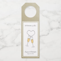 Hart Toast Gouden Fles Hanger Tag