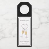Hart Toast Zwarte Fles Hanger Label (Voorkant)