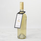 Hart Toast Zwarte Fles Hanger Label (Schuin)