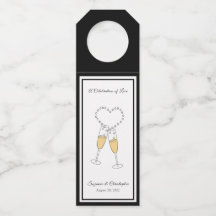 Hart Toast Zwarte Fles Hanglabel