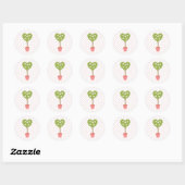 Hart Topiary met Witte rozen Ronde Sticker (Vel)