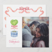 Hart Topiary Valentijnse  Feestdagenkaart (Voorkant / Achterkant)