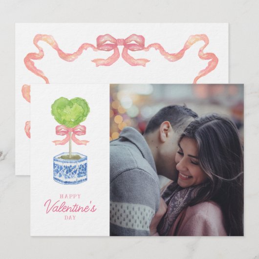 Hart Topiary Valentijnse  Feestdagenkaart (Voorkant / Achterkant)