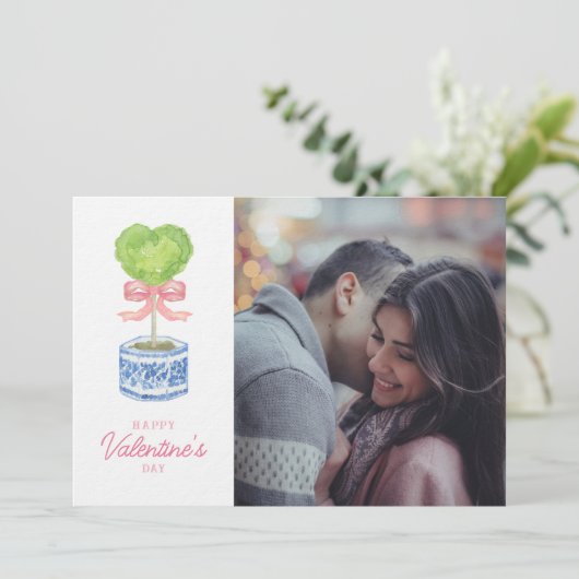 Hart Topiary Valentijnse Feestdagenkaart (Staand voorkant)