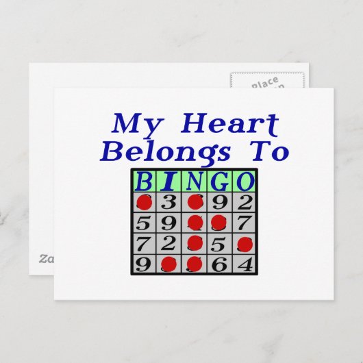 Hart tot Bingo Briefkaart (Voorkant / Achterkant)