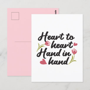 Hart tot Hart, Hand tot Hand - Romantisch Quote Briefkaart