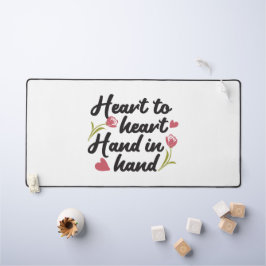 Hart tot Hart, Hand tot Hand - Romantisch Quote Bureaumat