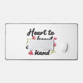 Hart tot Hart, Hand tot Hand - Romantisch Quote Bureaumat (Keyboard & Muis)