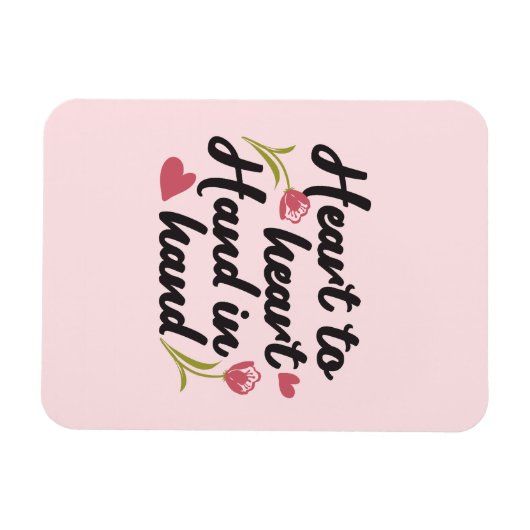 Hart tot Hart, Hand tot Hand - Romantisch Quote Magneet (Horizontaal)