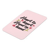 Hart tot Hart, Hand tot Hand - Romantisch Quote Magneet (Linkerzijde)