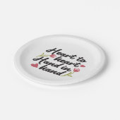 Hart tot Hart, Hand tot Hand - Romantisch Quote Papieren Bordje (Gekanteld)
