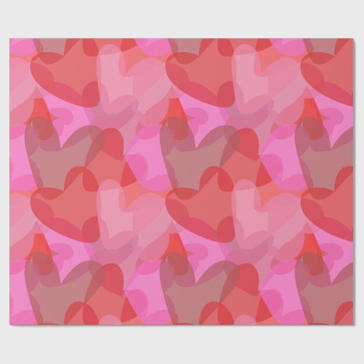 Hart Transparant Vorm Patroon Cadeaupapier (Vlak)