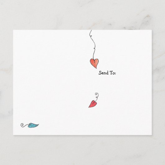 Hart Tree Denking of You Briefkaart (Achterkant)