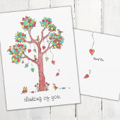 Hart Tree Denking of You Briefkaart