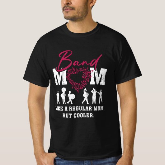 Hart Trots Marching Band Mam Als een Regular Mom B T-shirt (Voorkant)