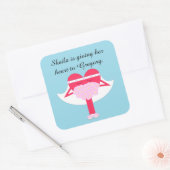 Hart Trouwen Bruidsfeest Vierkante Sticker (Envelop)