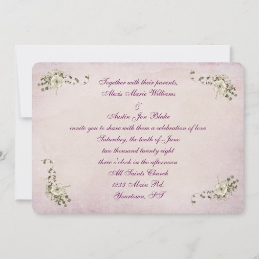 Hart trouwringen en lint kaart (Achterkant)