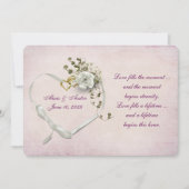 Hart trouwringen en lint kaart (Voorkant)