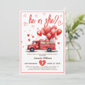 Hart truck valentijn geslacht onthullen kaart (Staand voorkant)