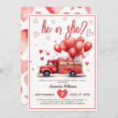 Hart truck valentijn geslacht onthullen kaart (Voorkant / Achterkant)