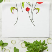 Hart Tulpen Keuken Handdoek (Gevouwen)