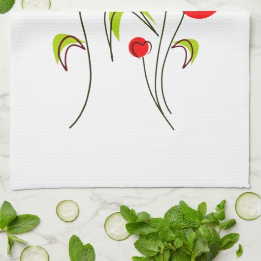 Hart Tulpen Keuken Handdoek (Gevouwen)