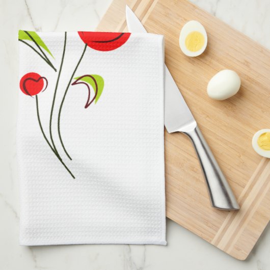 Hart Tulpen Keuken Handdoek (Quarter Fold)