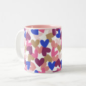 hart tweekleurige koffiemok (Voorkant links)