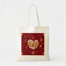 Hart Typography Romantische Boho Tote Tas Cadeau