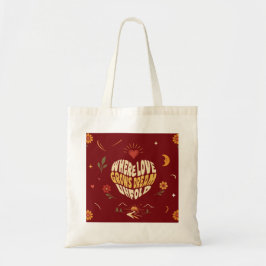 Hart Typography Romantische Boho Tote Tas Cadeau