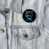 Hart U Probleem 988 Zelfmoordpreventie Bewustzijn Ronde Button 5,7 Cm (In situ)