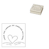 Hart uit de bibliotheek van Modern Custom Book Rubberstempel (Gestempeld)