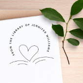 Hart uit de bibliotheek van Modern Custom Book Rubberstempel