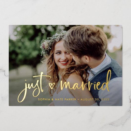 Hart | Uitkondiging van een melding van een goudko Folie Uitnodiging (Voorkant)